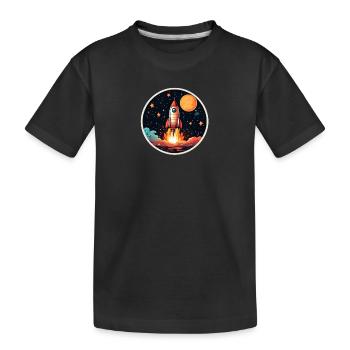 Fusée spatiale - T-shirt bio Premium Enfant - noir - Devant