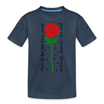 All that is beautiful goes through a thorny path - Kids' Premium Organic T-Shirt - navy - Front