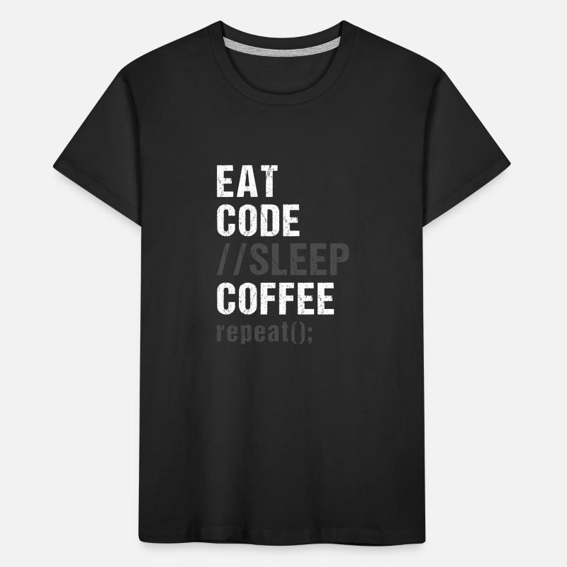 Eat Code Sleep Coffee Repeat Kids' Premium Organic T-Shirt