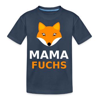 Mama Fuchs Partnerlook - Kinder Premium Bio T-Shirt - Navy - Vorne