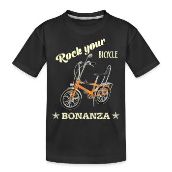 Bonanza Bike Bicycle Rock your - Kinder Premium Bio T-Shirt - Schwarz - Vorne