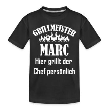 Grillmeister Marc Chef - Kinder Premium Bio T-Shirt - Schwarz - Vorne