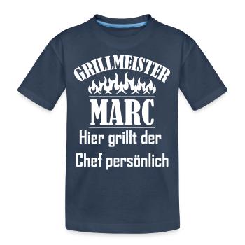 Grillmeister Marc Chef - Kinder Premium Bio T-Shirt - Navy - Vorne