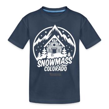 Snowmass Colorado Skigebiet - Kinder Premium Bio T-Shirt - Navy - Vorne
