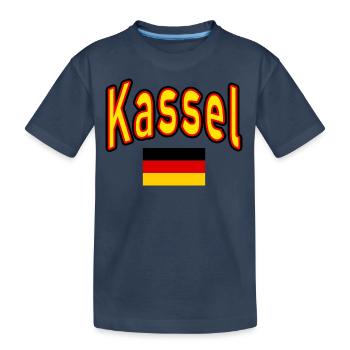 Drapeau allemand de Kassel - T-shirt bio Premium Enfant - bleu marine - Devant
