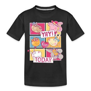 Peppa Wutz, Pedro, Molly, Luisa, Luzie & Emily - Kinder Premium Bio T-Shirt - Schwarz - Vorne