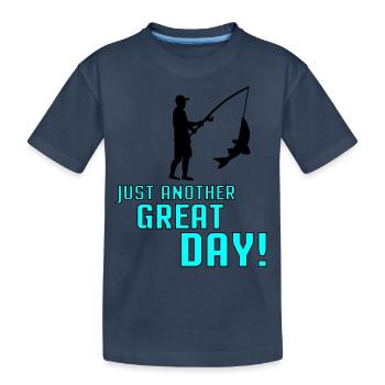 fishing another great day 002 - Kids' Premium Organic T-Shirt - navy - Front