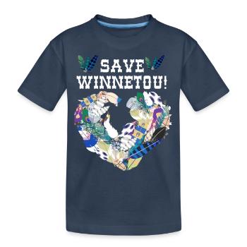 enregistrer winnetou,font,typo,Winnetou, plumes - T-shirt bio Premium Enfant - bleu marine - Devant