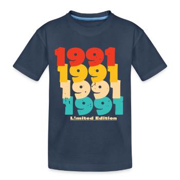 1991 : Edition Limitée - 33e anniversaire - T-shirt bio Premium Enfant - bleu marine - Devant