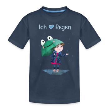 J’aime la pluie - T-shirt bio Premium Enfant - bleu marine - Devant