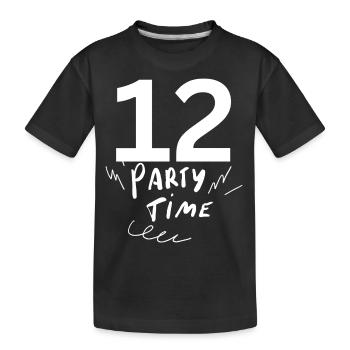12 - Kinder Premium Bio T-Shirt - Schwarz - Vorne