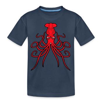 Pieuvre, pieuvre, pieuvre, céphalopode, mauvais œil - T-shirt bio Premium Enfant - bleu marine - Devant