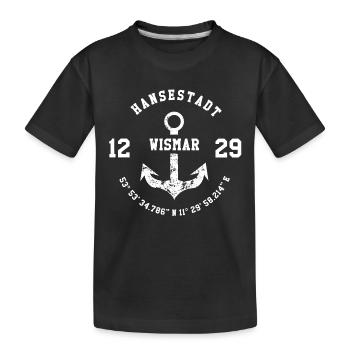 Hansestadt Wismar 1229 - Kinder Premium Bio T-Shirt - Schwarz - Vorne