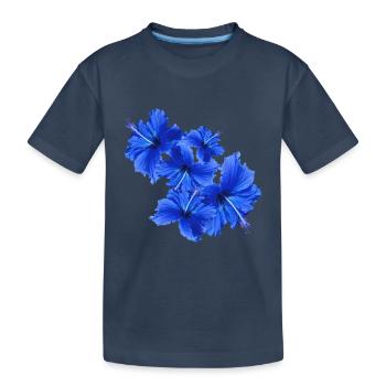 Hibiskushibiscus,Flower,Lotus,Blossom,Floral - Kids' Premium Organic T-Shirt - navy - Front