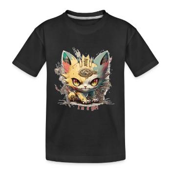 cat[ch me] # im a girl - Kids' Premium Organic T-Shirt - black - Front