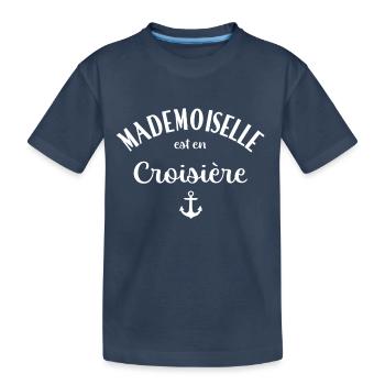 Mademoiselle est en croisière - T-shirt bio Premium Enfant - bleu marine - Devant