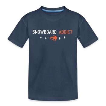 Snowboard addict - Kids' Premium Organic T-Shirt - navy - Front