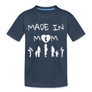 HERGESTELLT IN MOM - Kinder Premium Bio T-Shirt - Navy - Vorne