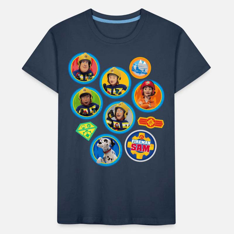 Firefighter Sam™ patch design from the whole team Kids' Premium Organic T-Shirt