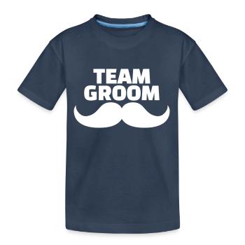 Team Groom - Kids' Premium Organic T-Shirt - navy - Front