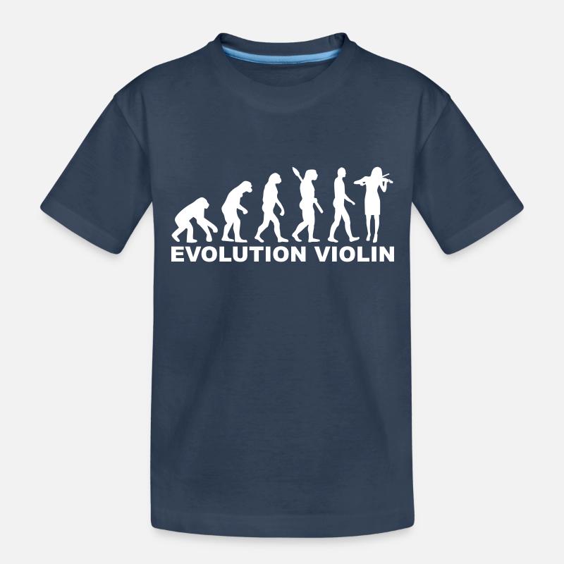 Evolution violin - Kids' Premium Organic T-Shirt - navy