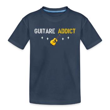 Guitar addict - Kids' Premium Organic T-Shirt - navy - Front