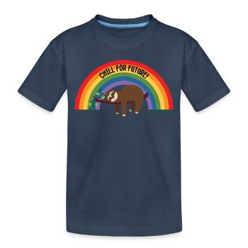 CHILL FOR FUTURE - Sloth - ANIMALS FOR FUTURE - Kinder Premium Bio T-Shirt - Navy - Vorne