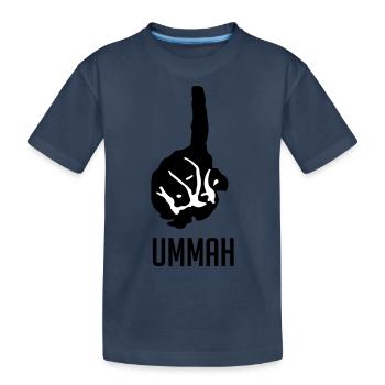 One Ummah Black - Kinder Premium Bio T-Shirt - Navy - Vorne