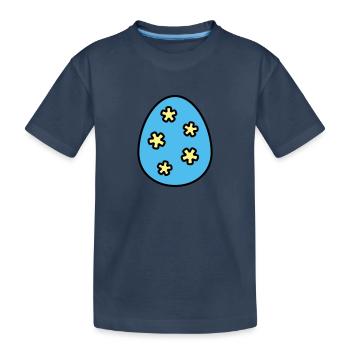 Osterei farbenfroh - Kinder Premium Bio T-Shirt - Navy - Vorne