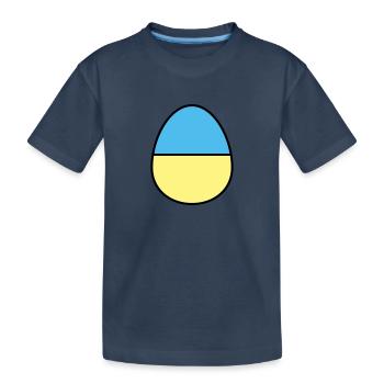 Osterei farbig - Kinder Premium Bio T-Shirt - Navy - Vorne