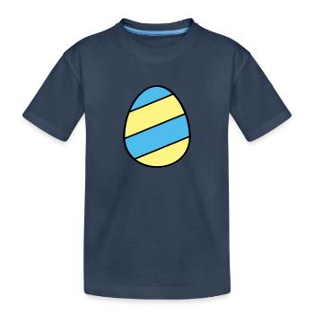 Osterei gestreift - Kinder Premium Bio T-Shirt - Navy - Vorne