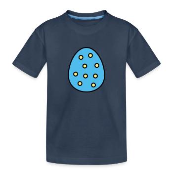 Œuf de Pâques marqué - T-shirt bio Premium Enfant - bleu marine - Devant
