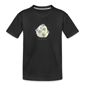 bleuet, dessin botanique - T-shirt bio Premium Enfant - noir - Devant
