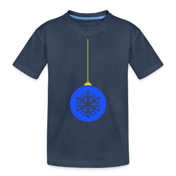 Christmas ball decoration - Kids' Premium Organic T-Shirt - navy - Front