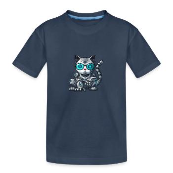 Cool Cats Cyborg Mech Illustration de bande dessinée - T-shirt bio Premium Enfant - bleu marine - Devant