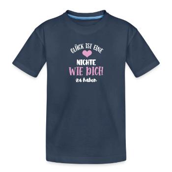 Glück Ist Eine Nichte Wie Dich Zu Haben Nichten - Kinder Premium Bio T-Shirt - Navy - Vorne