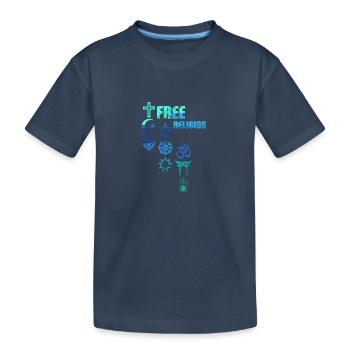 religion libre, symboles, religion, croix, coloré - T-shirt bio Premium Enfant - bleu marine - Devant