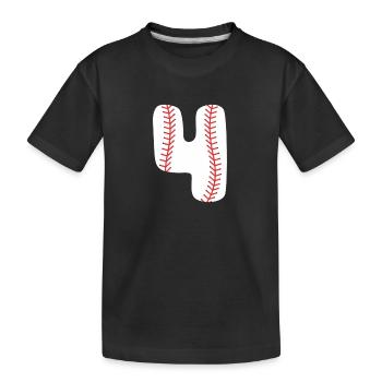 4e anniversaire Boy Baseball - T-shirt bio Premium Enfant - noir - Devant
