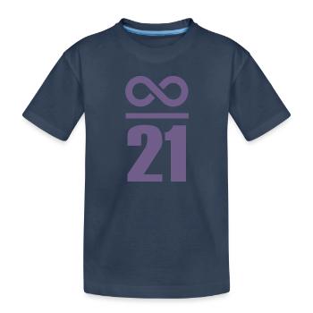 Infini par 21 millions de bitcoins - T-shirt bio Premium Enfant - bleu marine - Devant
