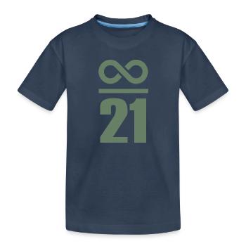 Infini par 21 millions de bitcoins - T-shirt bio Premium Enfant - bleu marine - Devant