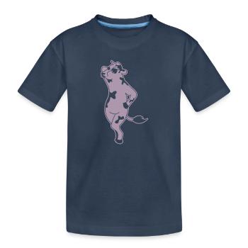 Elegant Cow Model Silhouette Farm - Kids' Premium Organic T-Shirt - navy - Front