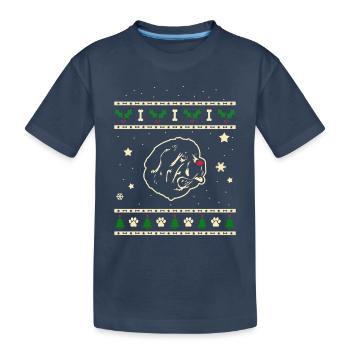 Neufundland Weihnachtsgeschenk - Kinder Premium Bio T-Shirt - Navy - Vorne