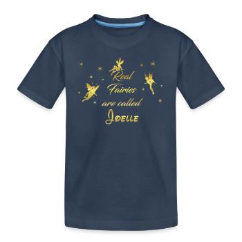 fées de fée fée prénom nom Joelle - T-shirt bio Premium Enfant - bleu marine - Devant