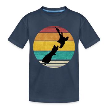 Conception Carte Rétro Nouvelle Zélande Vintage Nouvelle Zélande - T-shirt bio Premium Enfant - bleu marine - Devant