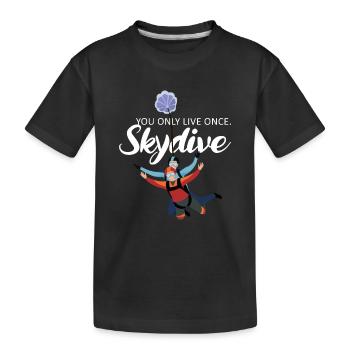 Skydiving - Kids' Premium Organic T-Shirt - black - Front