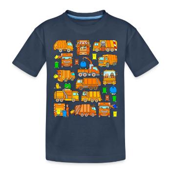 Garbage truck garbage collection kids - Kids' Premium Organic T-Shirt - navy - Front