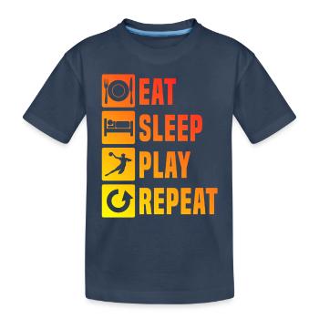 Handball Kids Eat Sleep Handball Repeat - Kids' Premium Organic T-Shirt - navy - Front