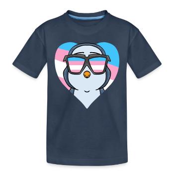 Cadeau pingouin transsexuel transgenre - T-shirt bio Premium Enfant - bleu marine - Devant
