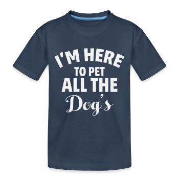 Ici pour caresser tous les chiens - T-shirt bio Premium Enfant - bleu marine - Devant