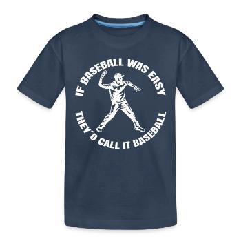 Cadeau de baseball Amateur de baseball Jeu de baseball - T-shirt bio Premium Enfant - bleu marine - Devant
